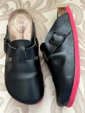 Guoluofei Women’s 38 Black Buckle Slip-On Shoes Red Sole Clogs Deutschland